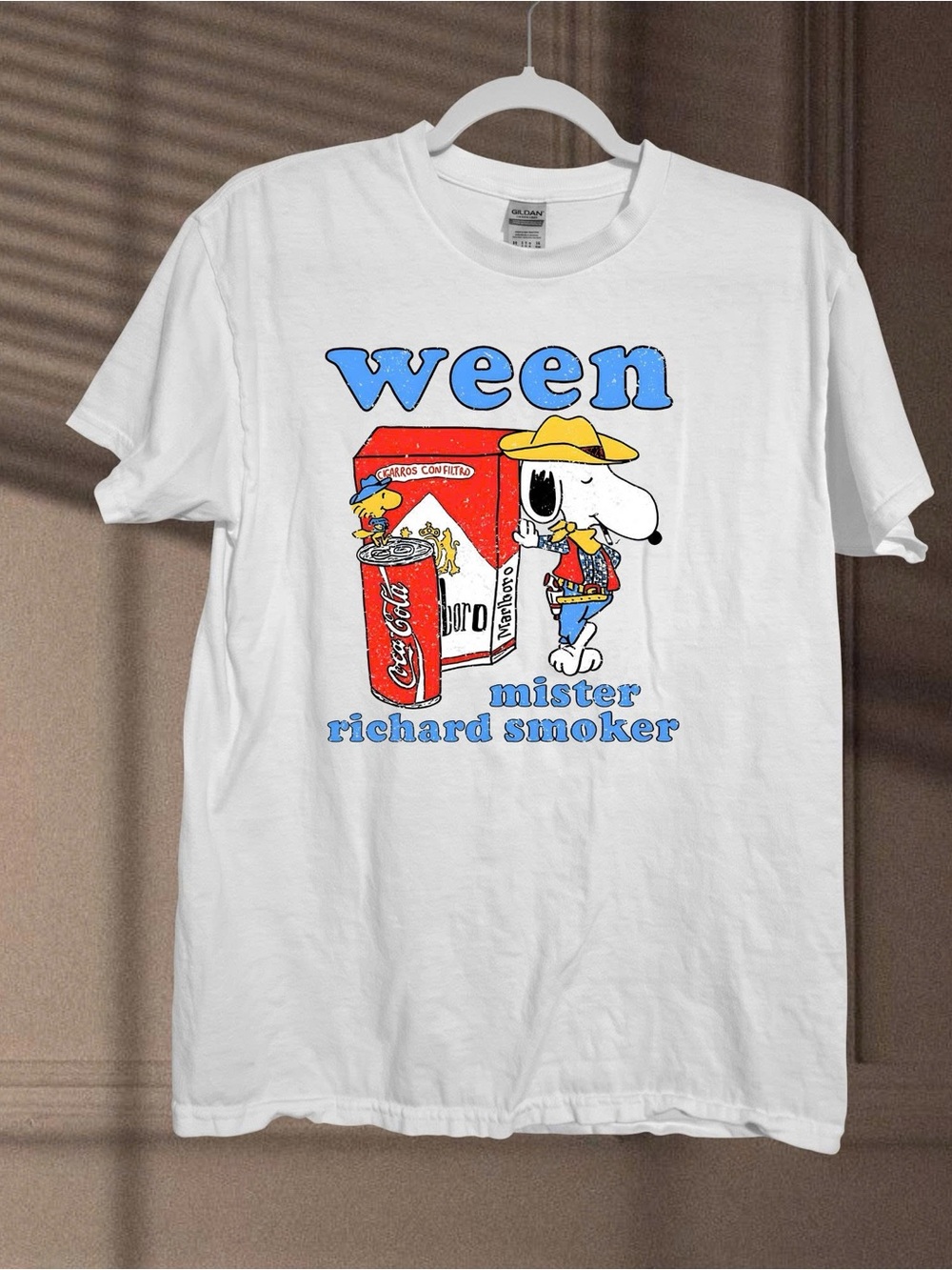 Gildan White Ween "Mister Richard Smoker" Graphic Tee
